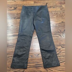 Banana Republic Black Leather Pants with Navy Label